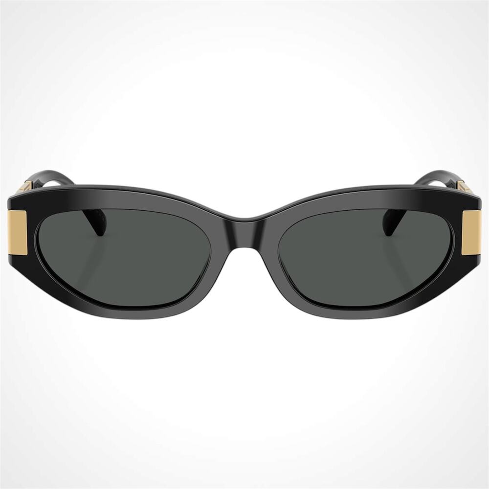 New VERSACE Sunglasses Black Gold Acetate & Metal Cat Eye w/ Case - Picture 2 of 6